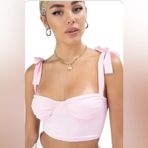 Adika Pink Cropped Tank Top